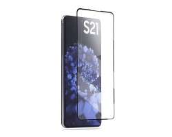 Képernyővédő üveg fólia Samsung Galaxy S21 (SM-G991) 5G (1 db-os, 5D full glue, teljes felületén tapad, edzett üveg, karcálló, 0.2 mm, 9H) fekete